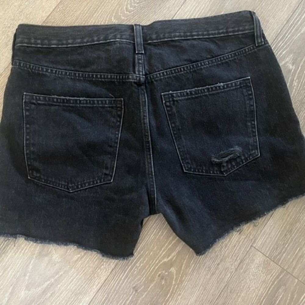 GAP Black Distressed Cut Off Jean Shorts (Size 30)